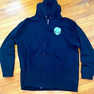 Power Athlete Black Skull Hoodie XXL